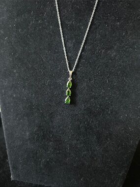 RUSSIAN DIOPSIDE Teardrop Pendant Necklace - Women Jewelry